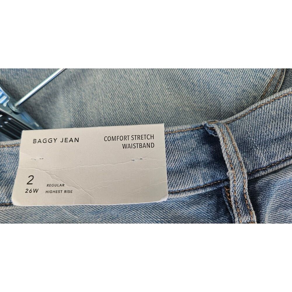American Eagle Jeans Womens 26 Baggy Jean Comfort Stretch US 2 Med Wash NWT - Picture 4 of 10